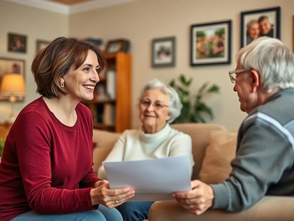 Senior couple reviewing Medicare options with a professional advisor