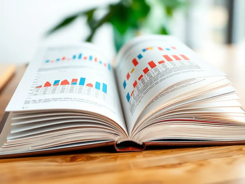 A close-up shot of an open book with financial charts and medical symbols subtly overlaid on the pages, representing the blend of health and wealth topics covered in the eBook.