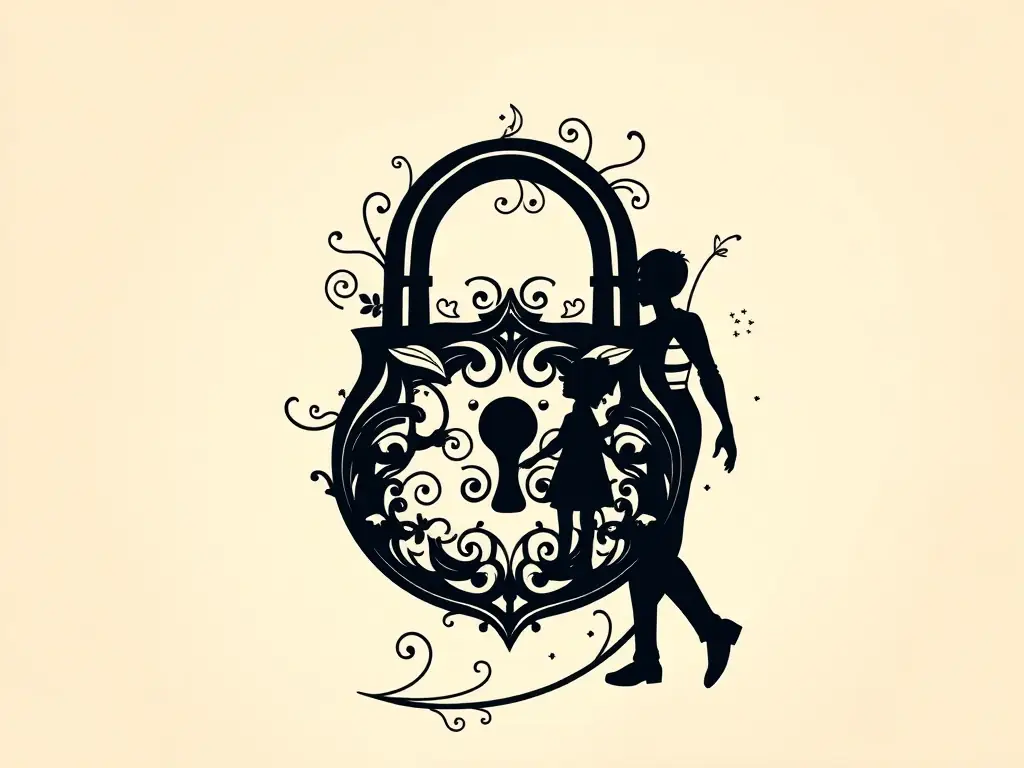 An image of a secure lock combined with a family silhouette, symbolizing the protection and security offered by life insurance for loved ones.