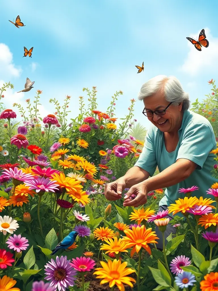 A serene image of a retired couple enjoying a hobby, such as gardening or painting, symbolizing a fulfilling retirement achieved through careful planning with Senior Health & Wealth Solutions.